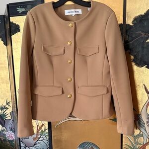 Veronica Beard Camel Blazer with Gold Buttons